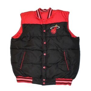 Vtg Reversible Miami Heat Puffer Vest NBA JH Design Size XL NICE